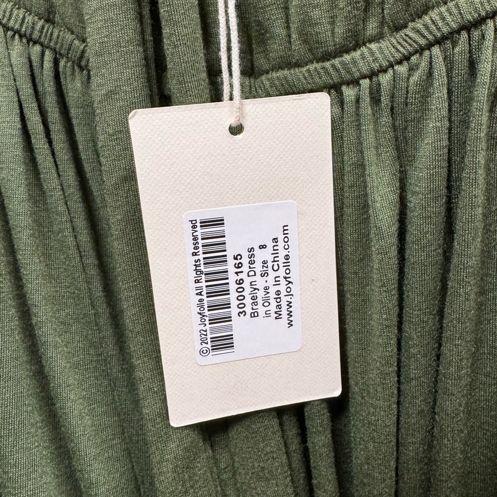 Girls Olive Ruffle Dress - Picture 2 of 8